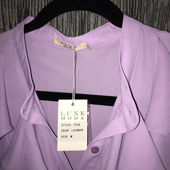Luxe Moda Lavender Ruffle Blouse - Picture 4 of 6